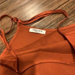 Ekouaer Orange Sleeveless Top
